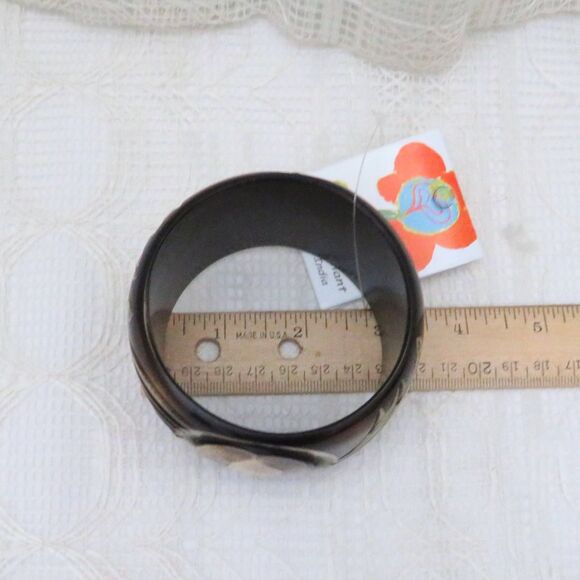 Antika Collection Brown Wood Look Bangle Bracelet Women Stocking Stuffer For Her - Picture 7 of 10